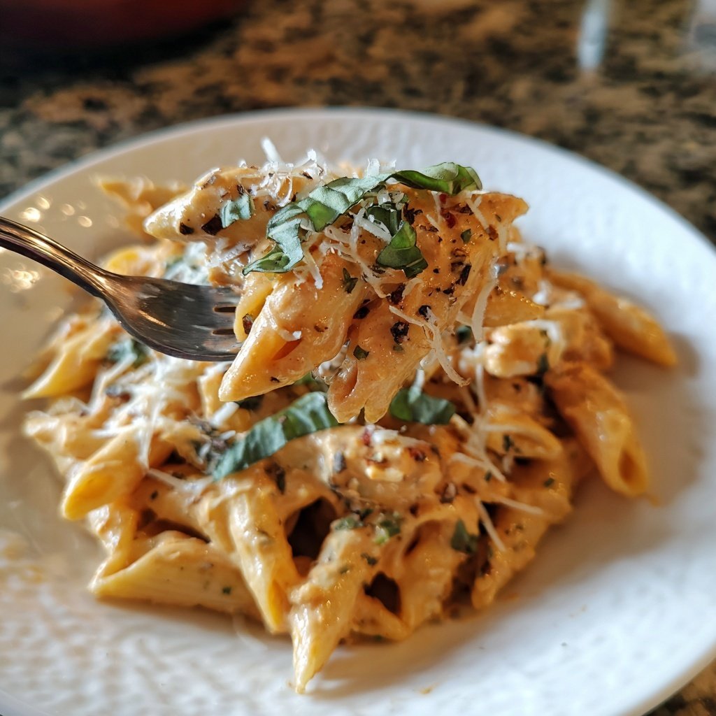 Pink Vodka Penne for Date Night