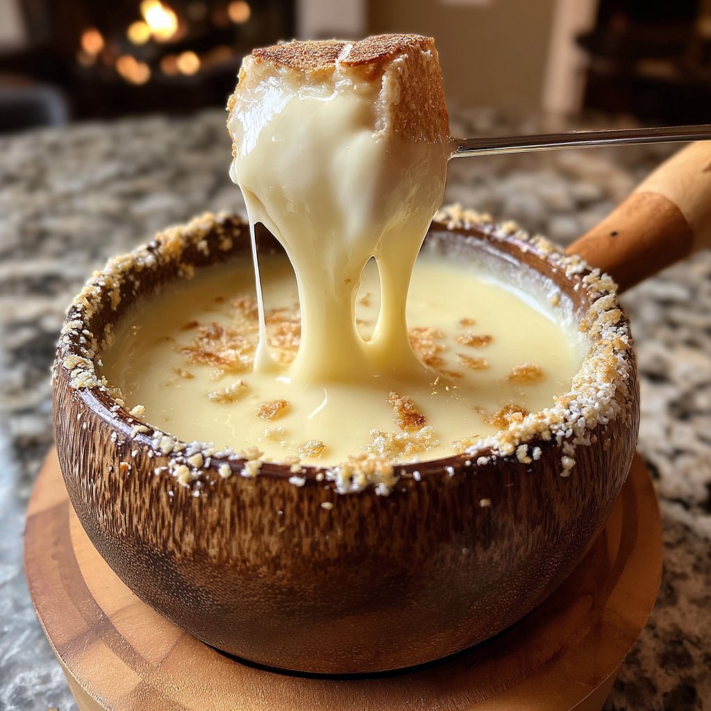 Fondue with White Cheddar and Dijon