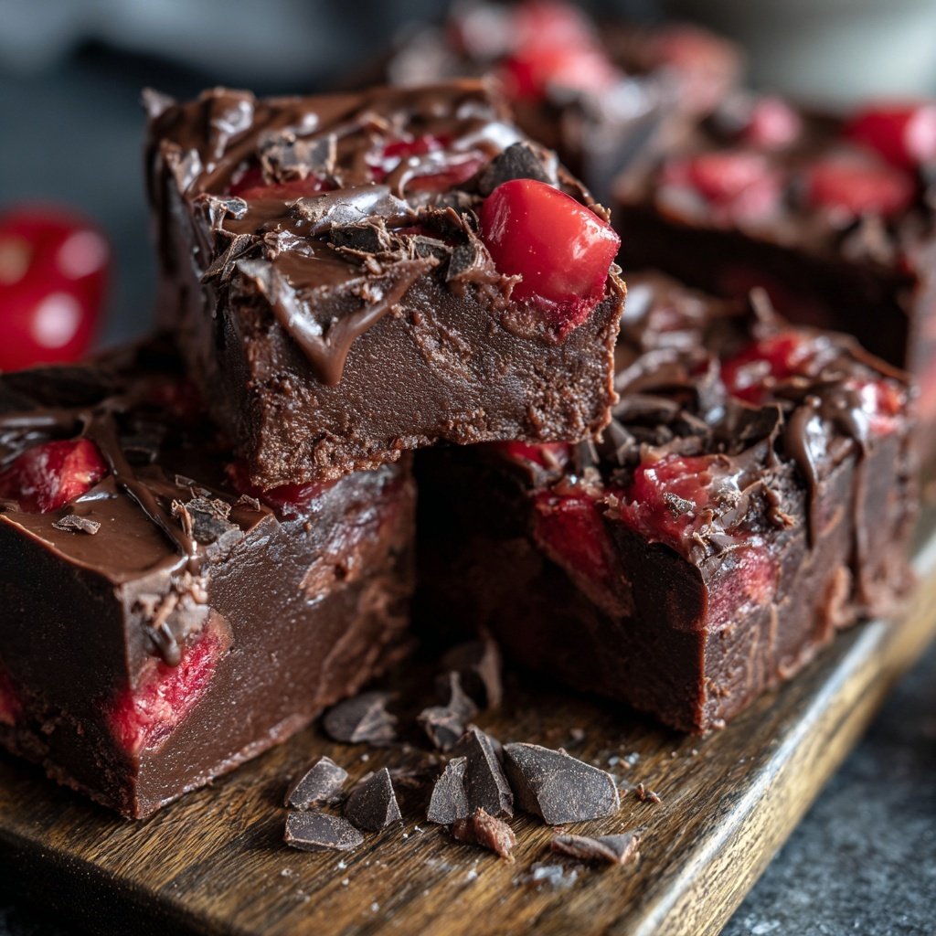 Chocolate Cherry Fudge Squares