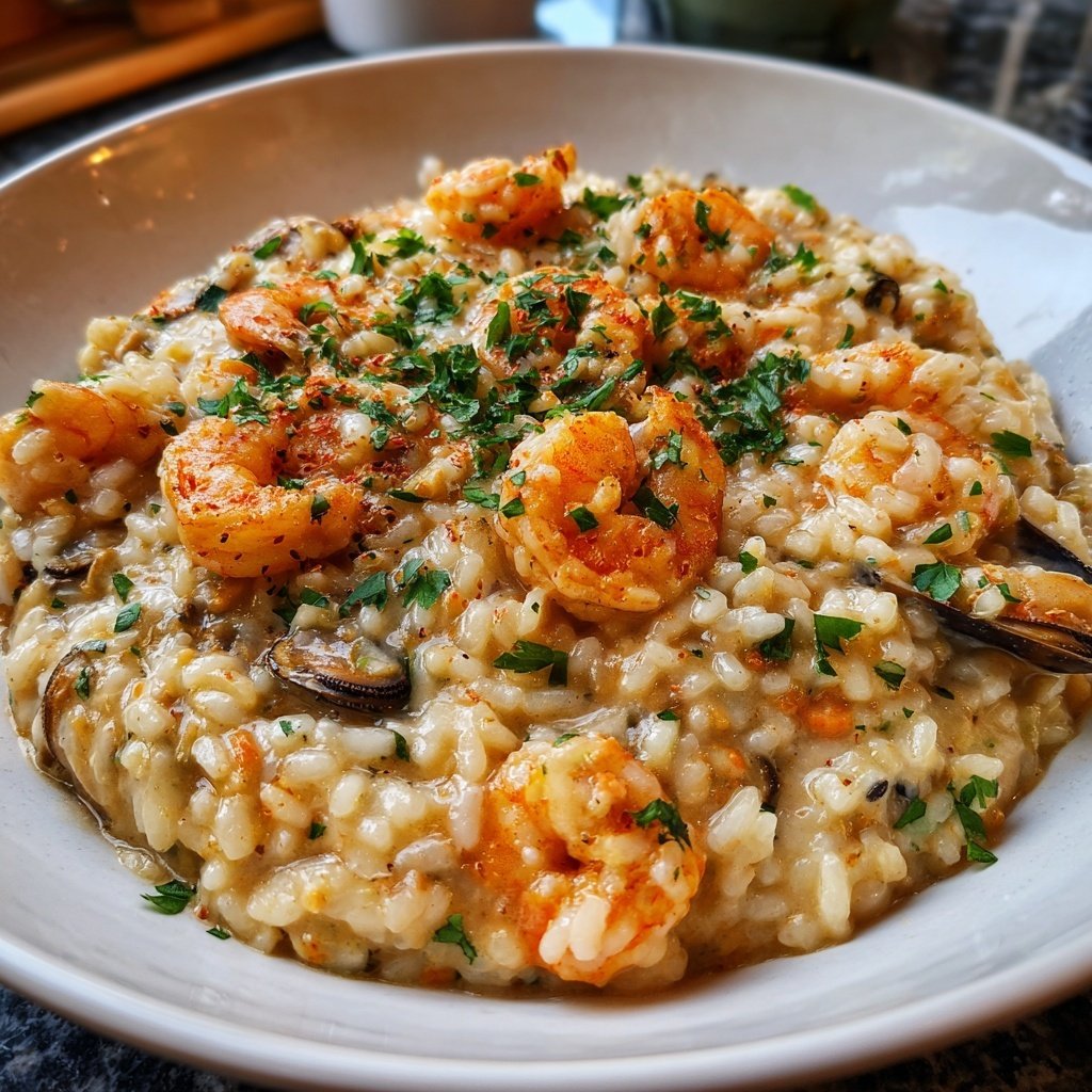 Seafood Risotto with White Wine