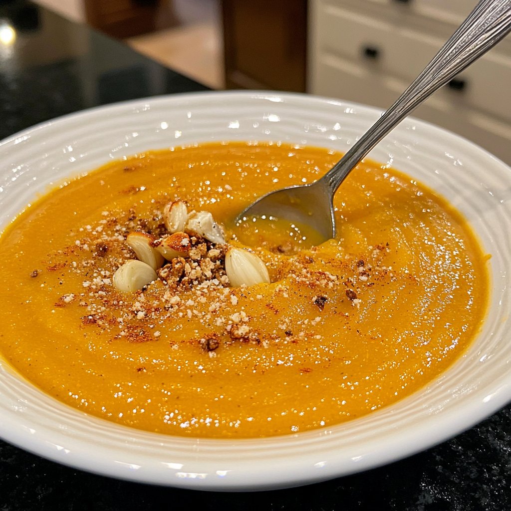 Squash Soup with Roasted Garlic