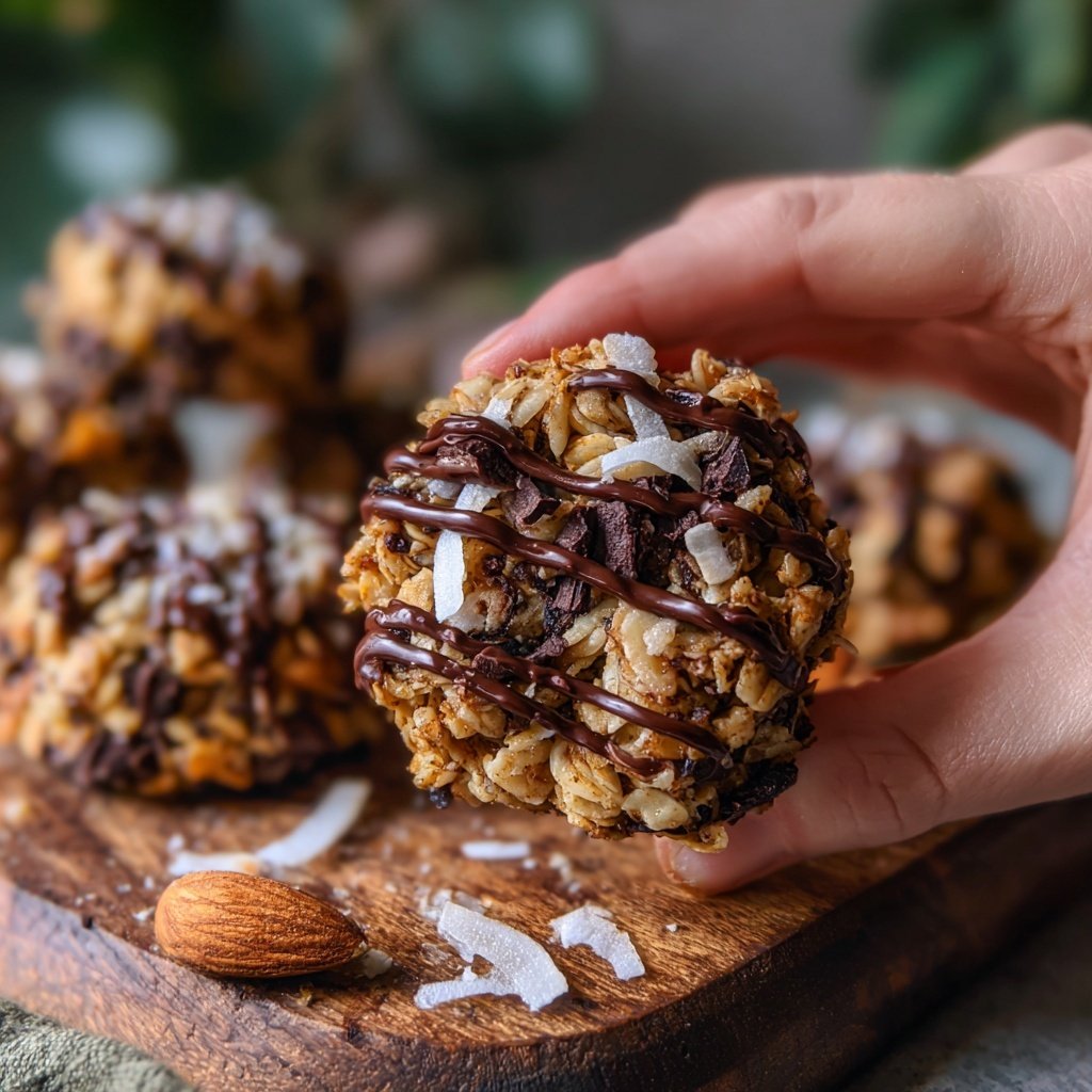 Chocolate Almond Coconut Granola Bites