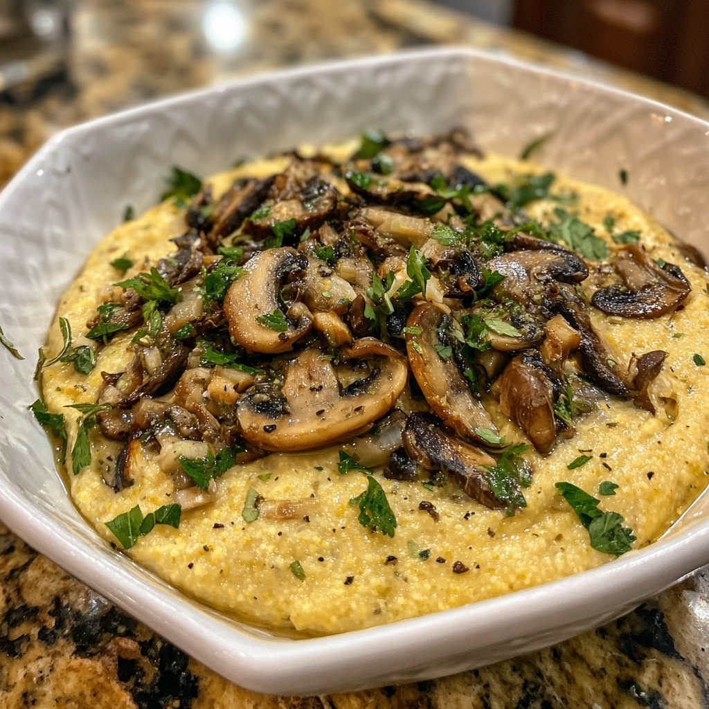 Creamy Mushroom Polenta Bowl