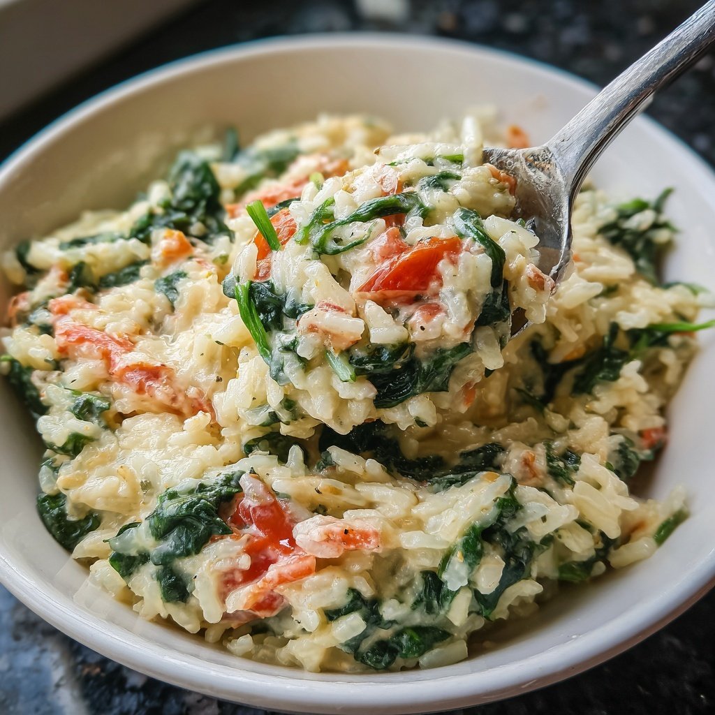 Creamy Spinach Tomato Rice