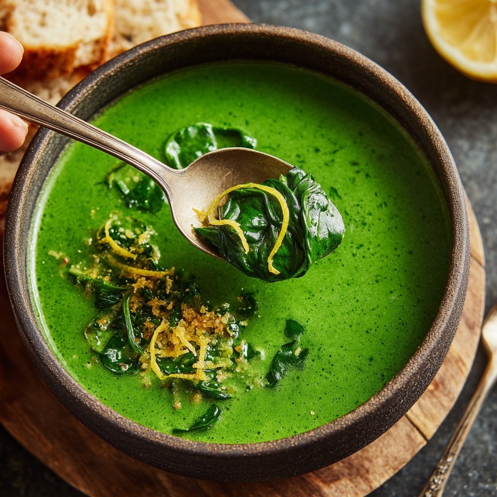 Creamy Lemon Spinach Soup