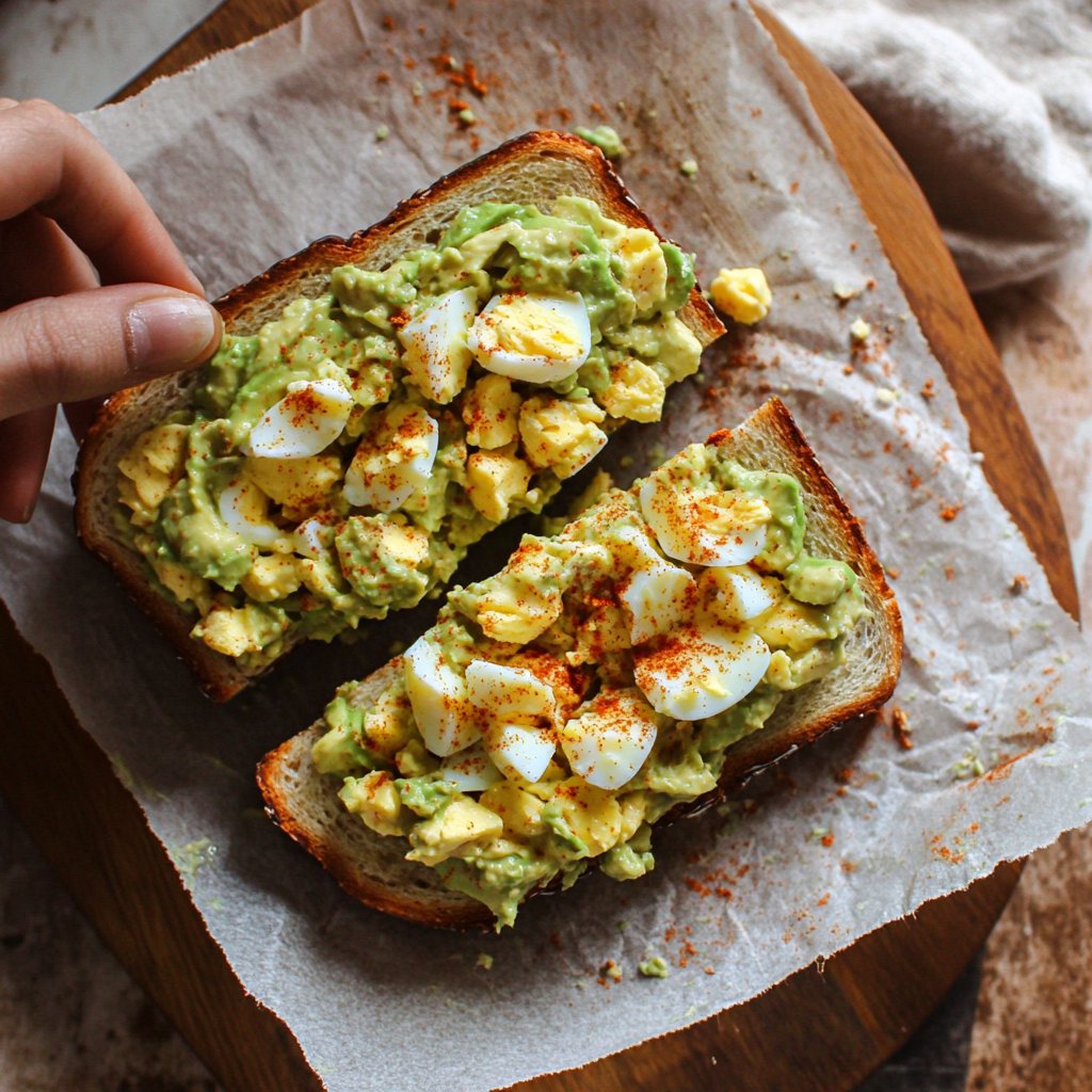 Budget-Friendly Avocado Egg Salad Sandwich Lunch