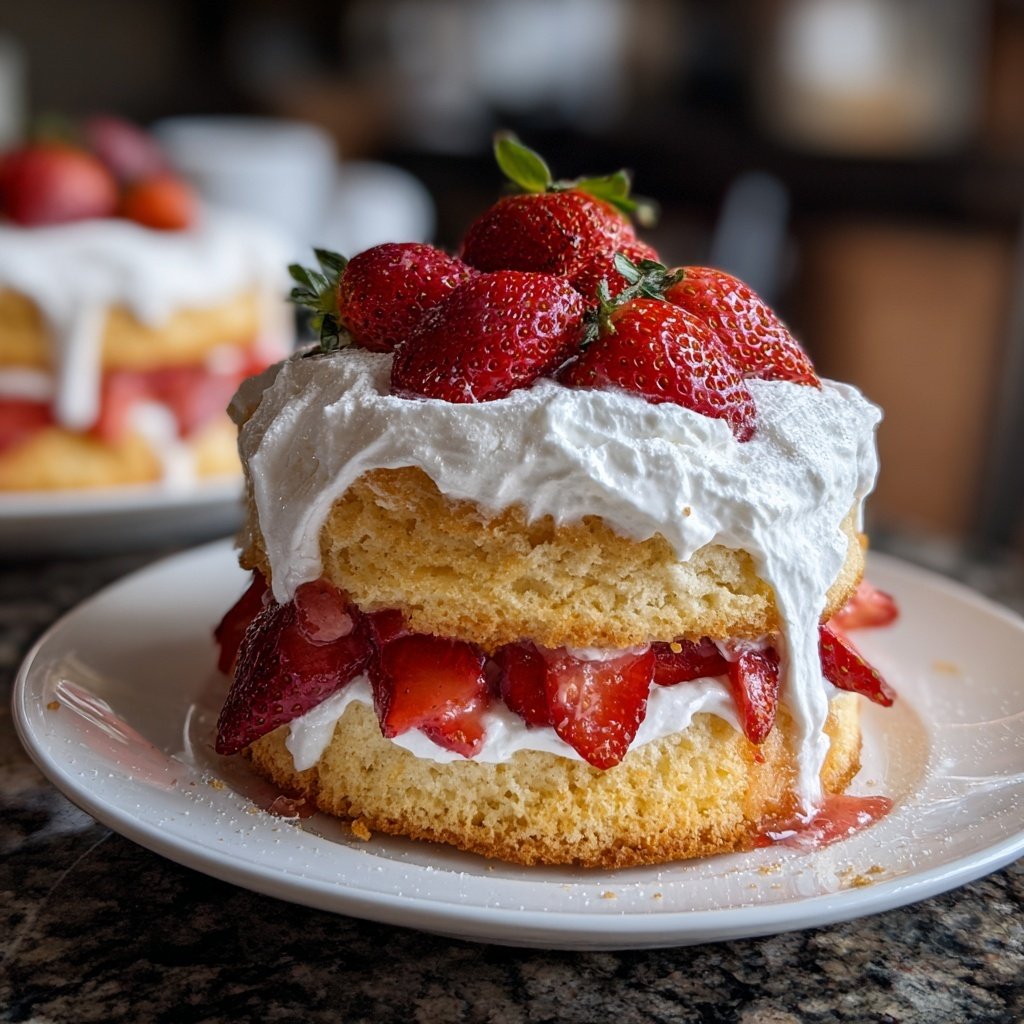 Strawberry Shortcake With Fluffy Whipped Cream