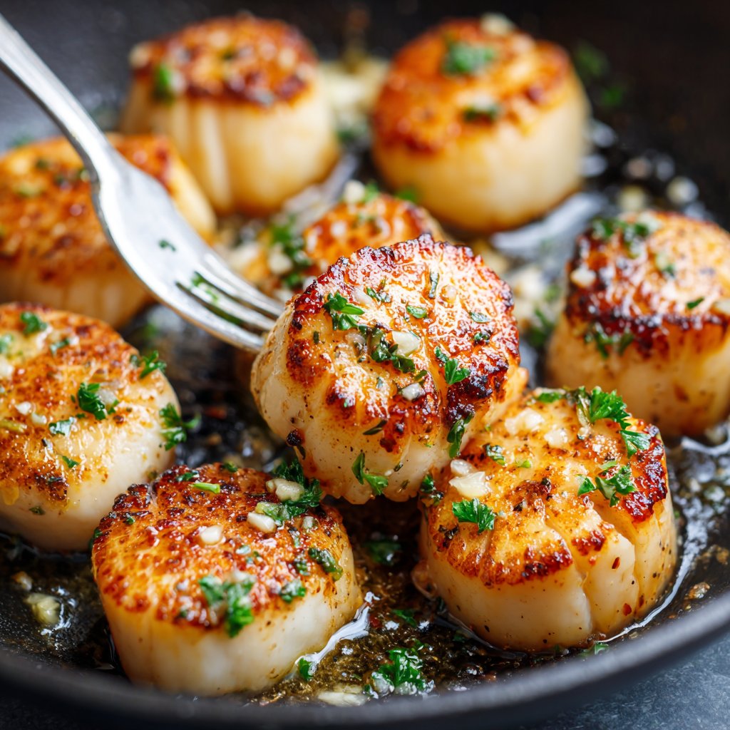 Garlic Butter Pan Seared Scallops